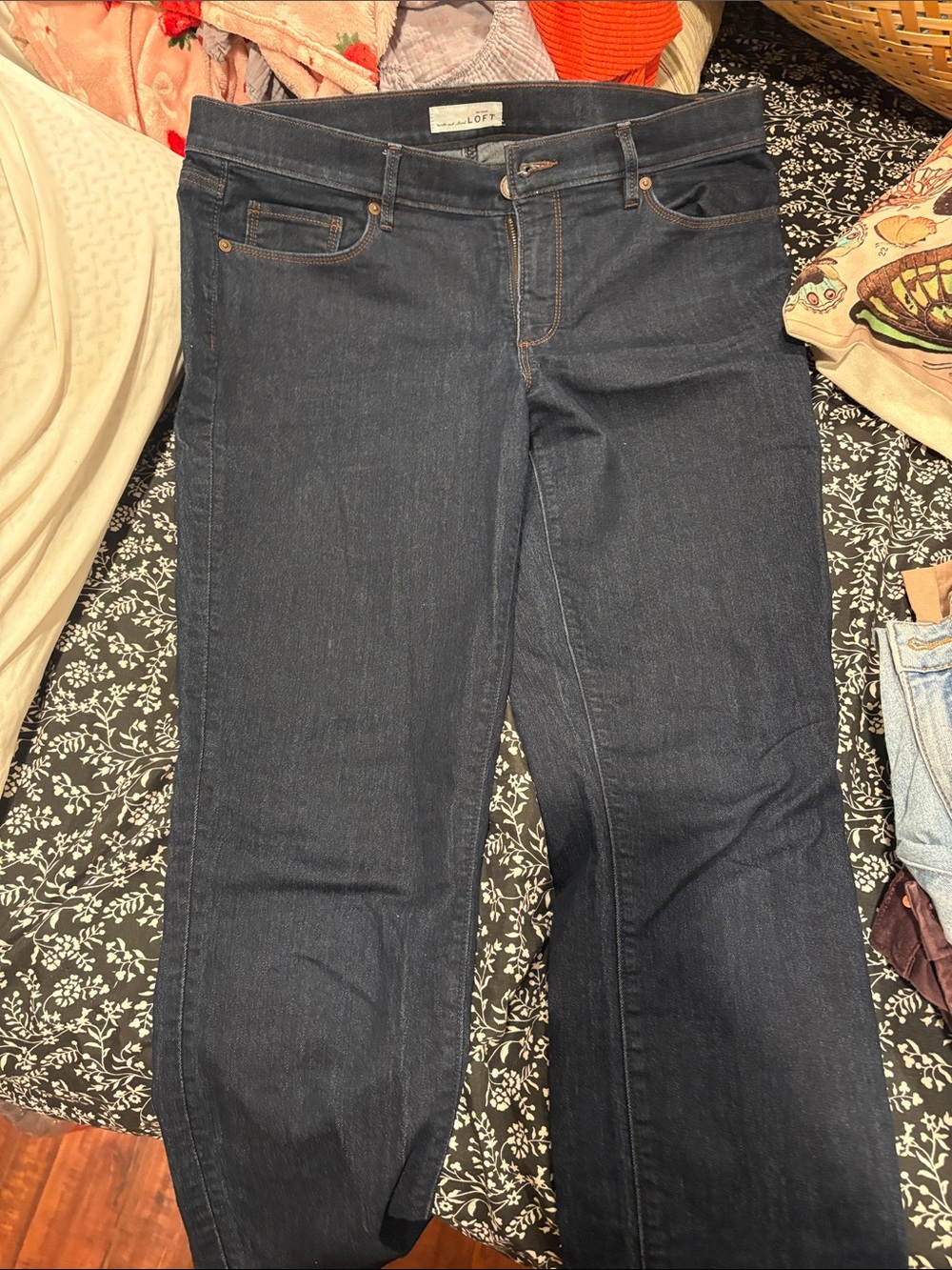 LOFT Dark Blue Boot-Cut Jeans - Women's